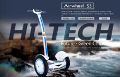 نمط سفر أخضر مع Airwheel سكوتر بعجلة واحدة الذاتي موازنة الدراجة الأحادية الكهربائية